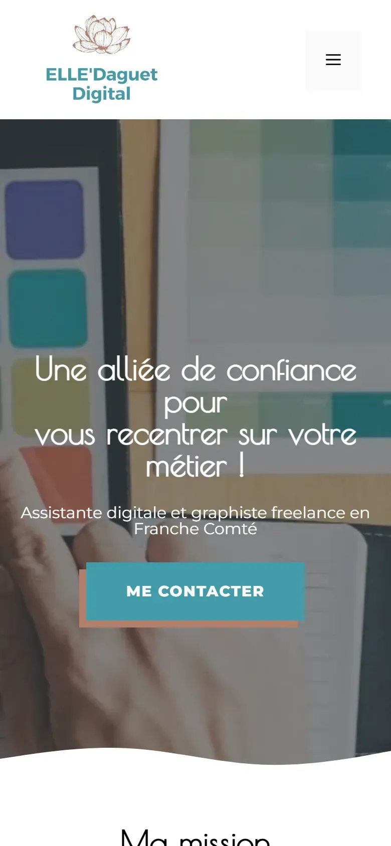 Page d’accueil de Elle Daguet Digital sur mobile.