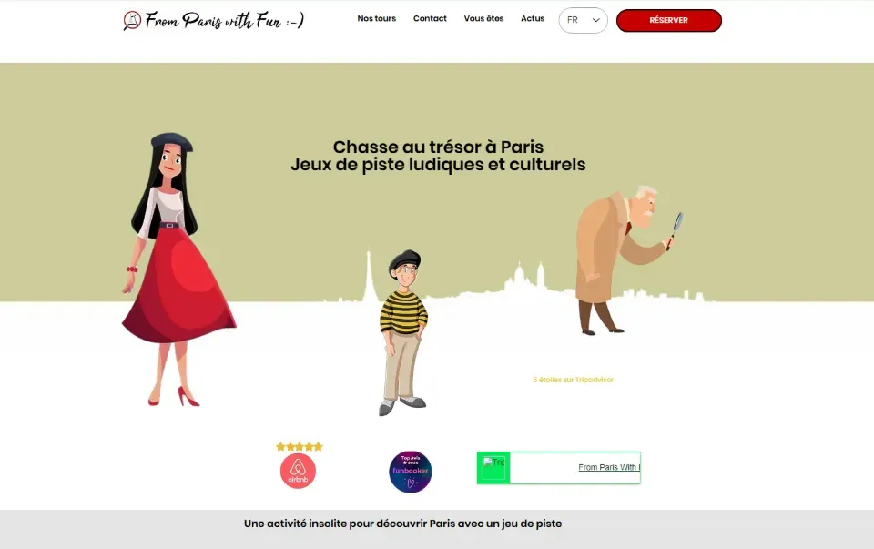 Page d'accueil du site From Paris With Fun